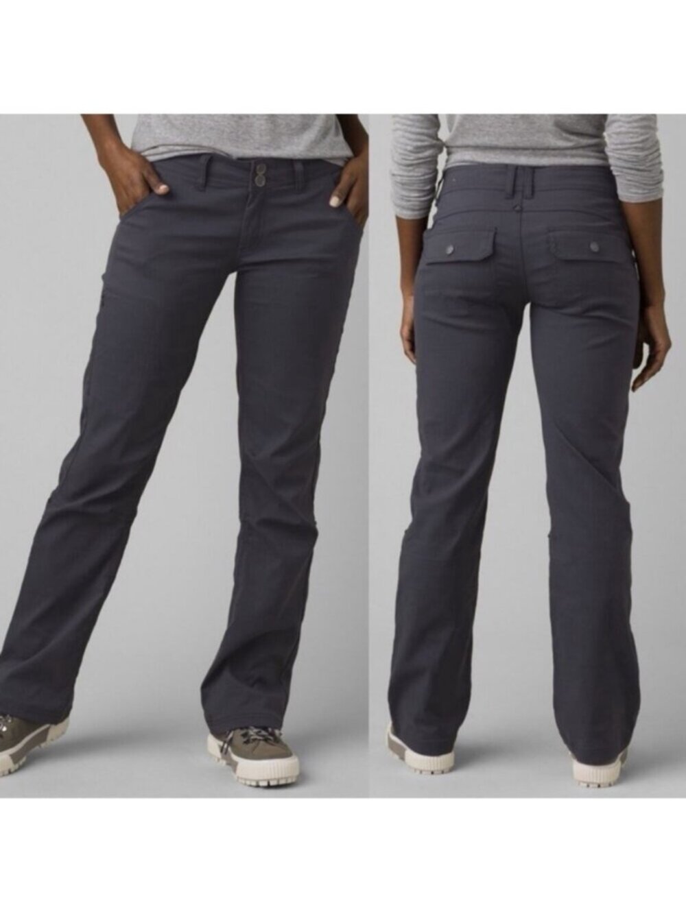 Prana Stretch Zion Halle Pant, Size 2 Regular, Dark Gray